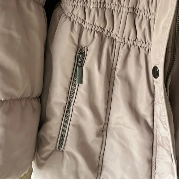 Jacques Vert Winter Hooded Puffer Mid Length Mauve Jacket Size Small - Picture 5 of 7
